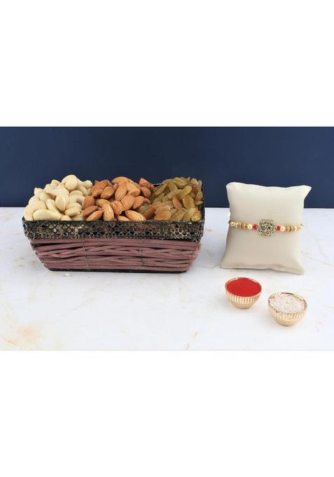 Sfu E Com Rakhi With Dry Fruit Hamper For Rakshabandhan Gift | Brother Basket 017
