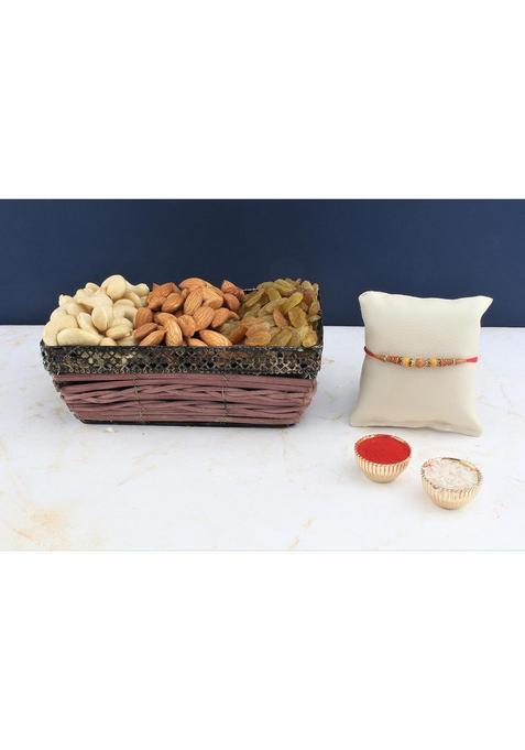 Sfu E Com Rakhi With Dry Fruit Hamper For Rakshabandhan Gift | Brother Basket 034