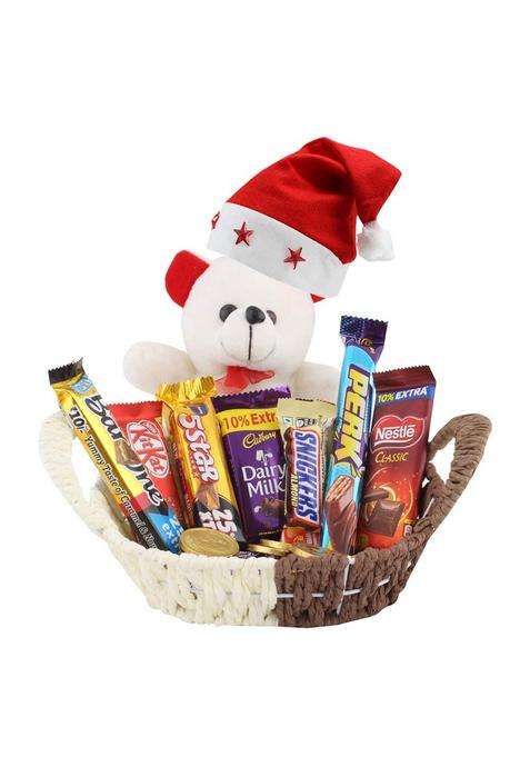 Sfu E Com Chocolate With Cute Teddy Hamper| Premium Christmas Gift Hamper | Cap 372