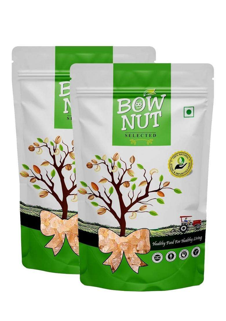 Bownut Gond Katira 400 Grams ( 2 X 200 Grams) | Tragacanth Gum Crystals Kathila High Cooling Properties 100% Natural Badam For Smoothies & Falooda Summer Drinks - Indya
