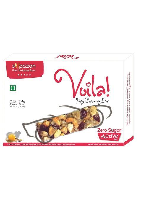 Supazon Zero Sugar Kaju Cranberry Bar, 2 Boxes (8 Bars)