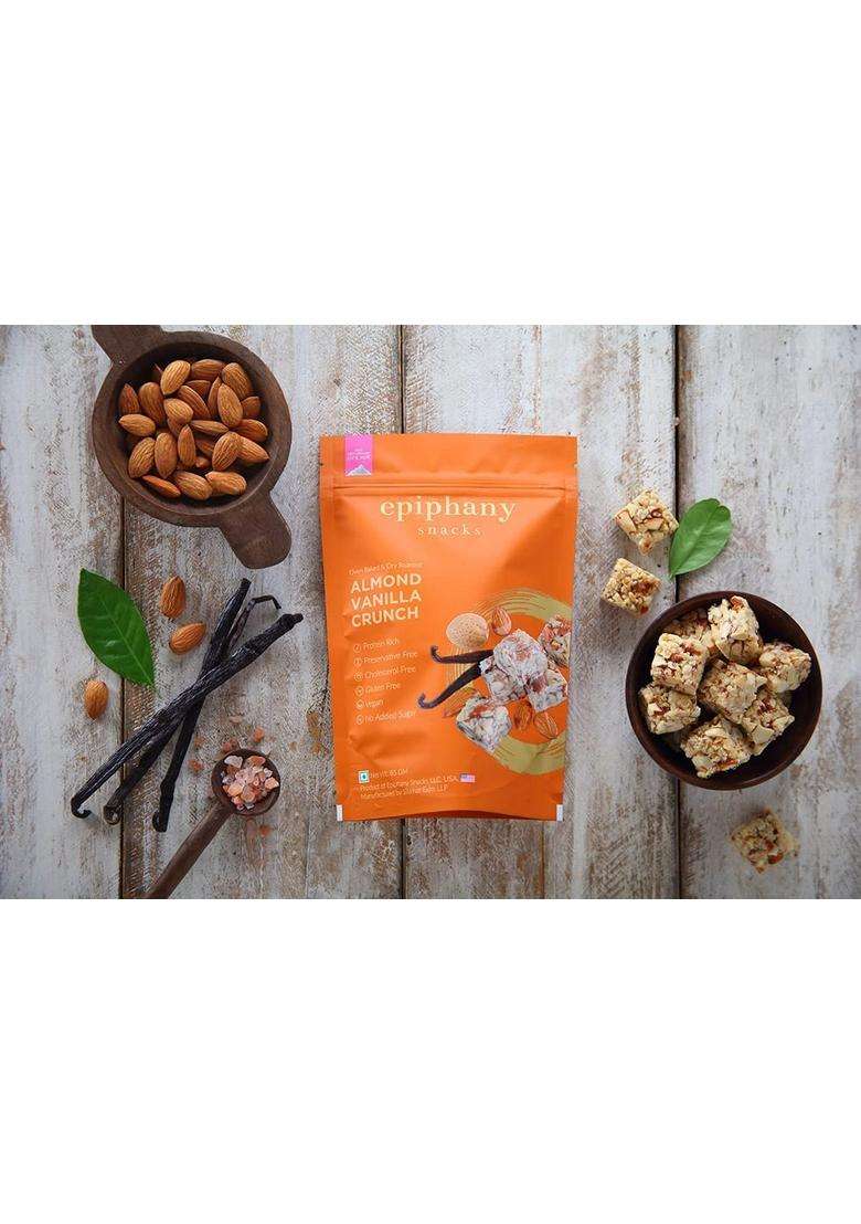 Epiphany Snacks Crushed Dry Fruit Energy Bar Fruits Sugarfree Chikki Festive Hamper Pack Of 4 Snack | Almond Vanilla Crunch, Cranberry Crisps, Blueberry California Pistachio Crunch Healthy Food Each 85 Gram - Indya