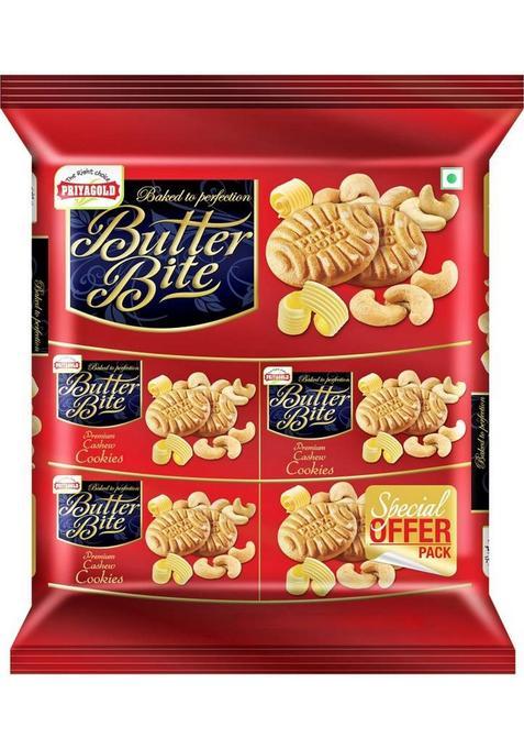 Priyagold Butter Bite Premium Cashew Cookies Biscuit (480 G)