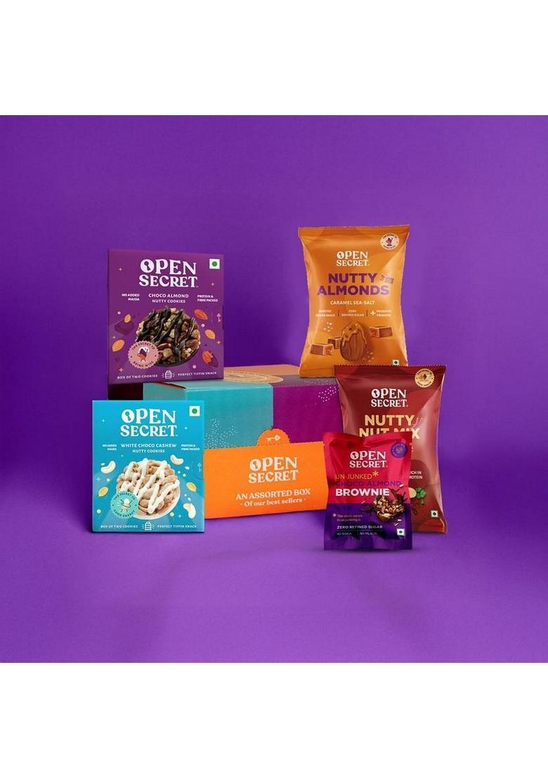 Open Secret Festive Chocolate Cookies,Brownie And Dry Fruits Gift Hamper|5 Delightful Treats Cookies Biscuit (121 G)