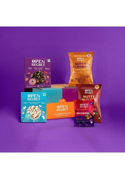 Open Secret Festive Chocolate Cookies,Brownie And Dry Fruits Gift Hamper|5 Delightful Treats Cookies Biscuit (121 G)