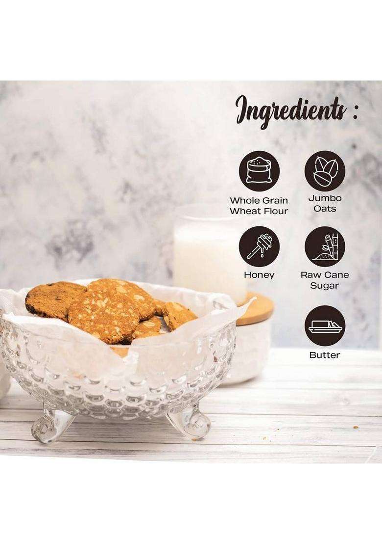 Biesca Ragi & Oats Cookies With Organic Flour Natural Honey Biscuit (2 X 182.5 G) - Indya