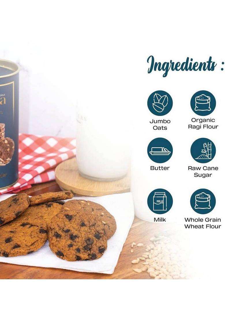 Biesca Ragi & Oats Cookies With Organic Flour Natural Honey Biscuit (2 X 182.5 G) - Indya