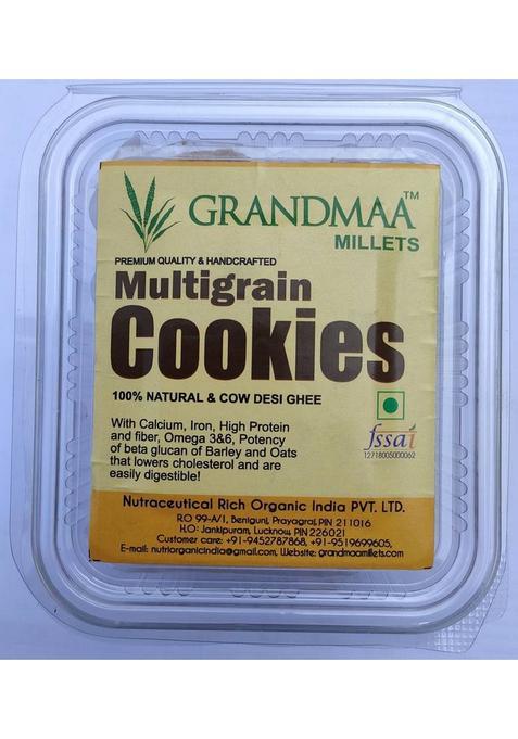 Grandmaa Millets Multigrain Atta Desi Cow Ghee Cookies , High Fiber Delicious Biscuit (200 G)