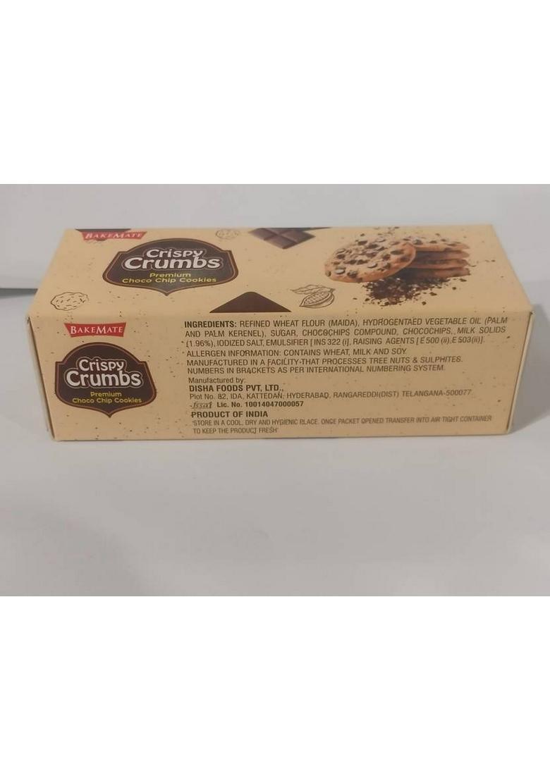 Bakemate Crispy Crumbs Choco Chip Cookies, 225G (Pack Of 3) | Chocolate Cookies Gift Box Biscuit (3 X 75 G)