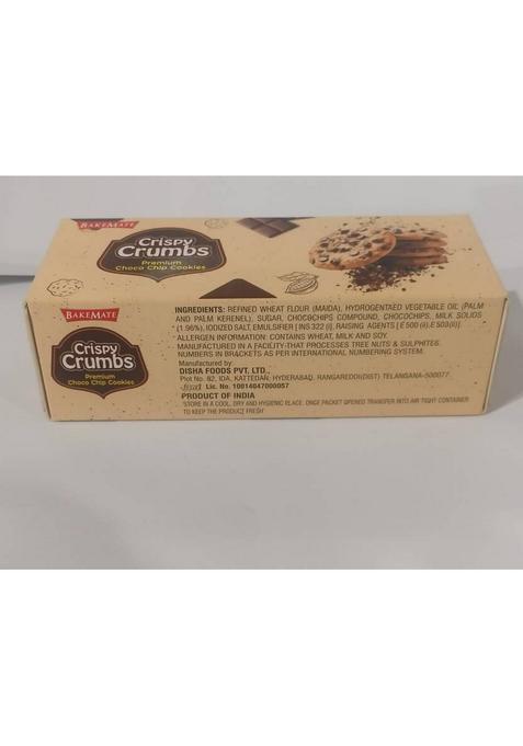 Bakemate Crispy Crumbs Choco Chip Cookies, 225G (Pack Of 3) | Chocolate Cookies Gift Box Biscuit (3 X 75 G)