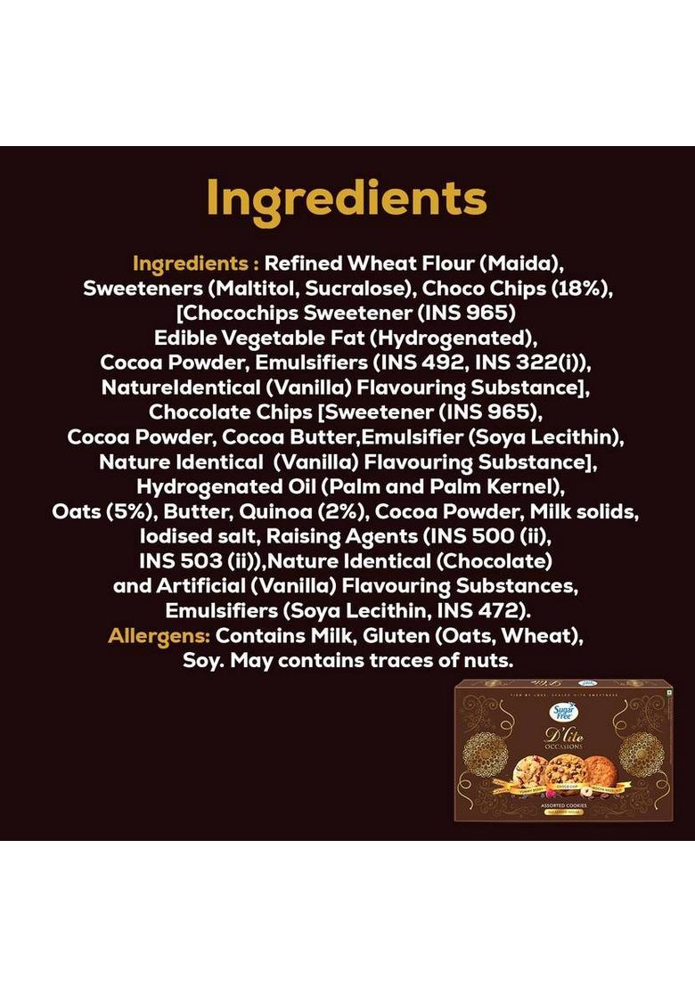 Sugarfree D'Lite Assorted Cookies Gift Pack Biscuit (225 G)