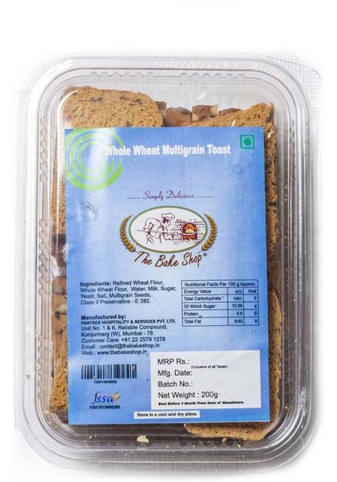 The Bake Shop Whole Wheat Multigrain Toast & Flavored Cake Rusk (2 X 200 G)