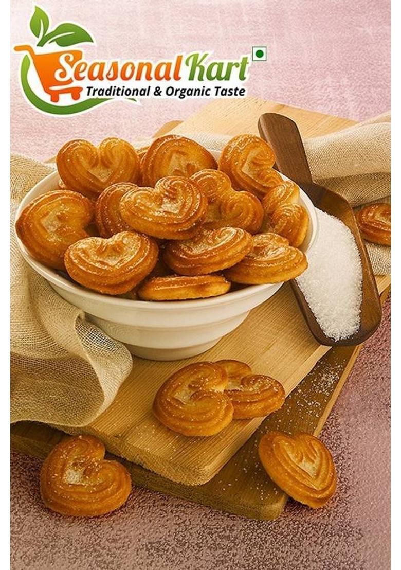 Seasonal Kart Sweet Flavour Heart Biscuits (Sweet Biscuits) Shaped Cookies Biscuit (200 G)