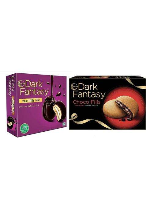 Sunfeast Dark Fantasy Yumfills & Choco Fills Cookies Biscuit (2 X 276.5 G)