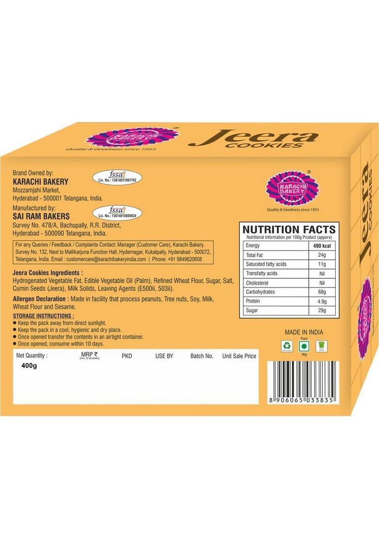 Karachi Bakery Jeera Cookies Biscuit (400 G)