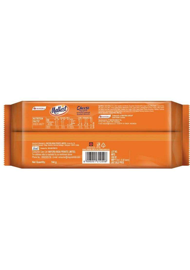 Malkist Cheese Cream Cracker Biscuit (144 G) - Indya