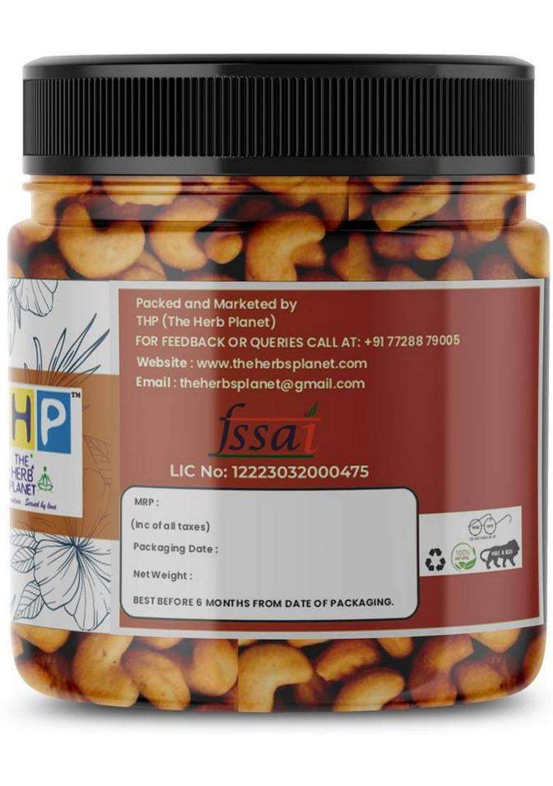 The Herbs Planet Roasted Salty Kaju | Tasty And Organic Freshly Baked Cookies Bakery Biscuit (250 G) - Indya