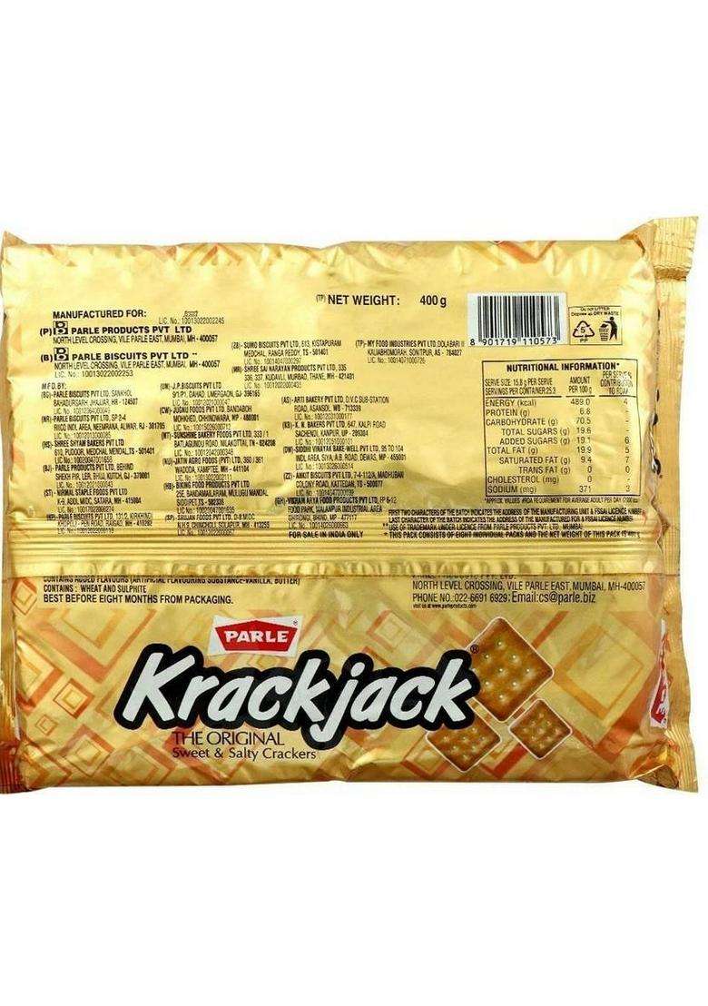 Parle Krackjack The Original Cracker Biscuits Sweet & Salty Biscuit (400 G) - Indya