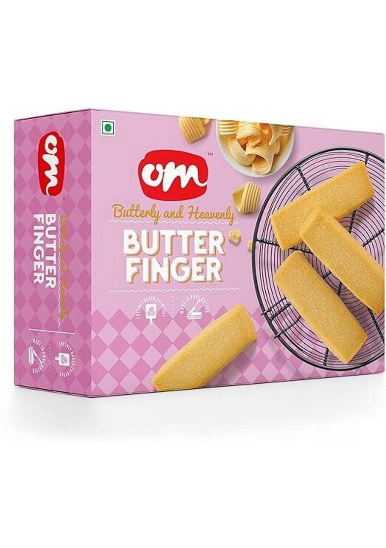 Om Sweets & Snacks Butter Finger Cookies Biscuit | No Preservatives Artificial Flavors (350 G)