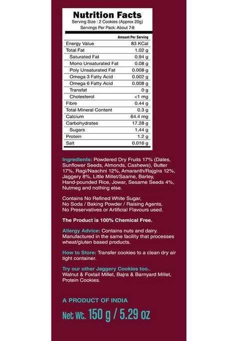 Early Foods Ragi & Sesame Jaggery Cookies 150G