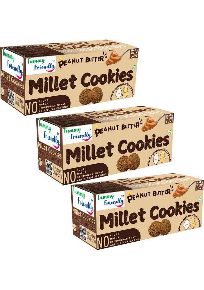 Tummyfriendly Foods Ragi Millet Cookies-Peanut Butter. Healthy Biscuits For Kids, Babies & Adults Cookies Biscuit (3 X 75 G)