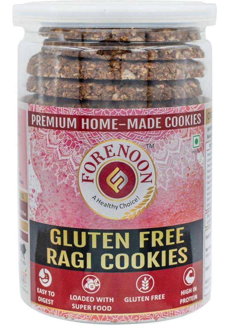Fore Noon Gluten Free Ragi (Finger Milet) Aka (Nachni) Jaggery Cookies Biscuit (178 G) - Indya