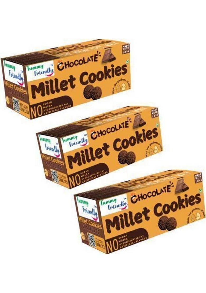 Tummyfriendly Foods Ragi Millet Cookies-Chocolate. Healthy Biscuits For Kids, Babies & Adults Cookies Biscuit (3 X 75 G)