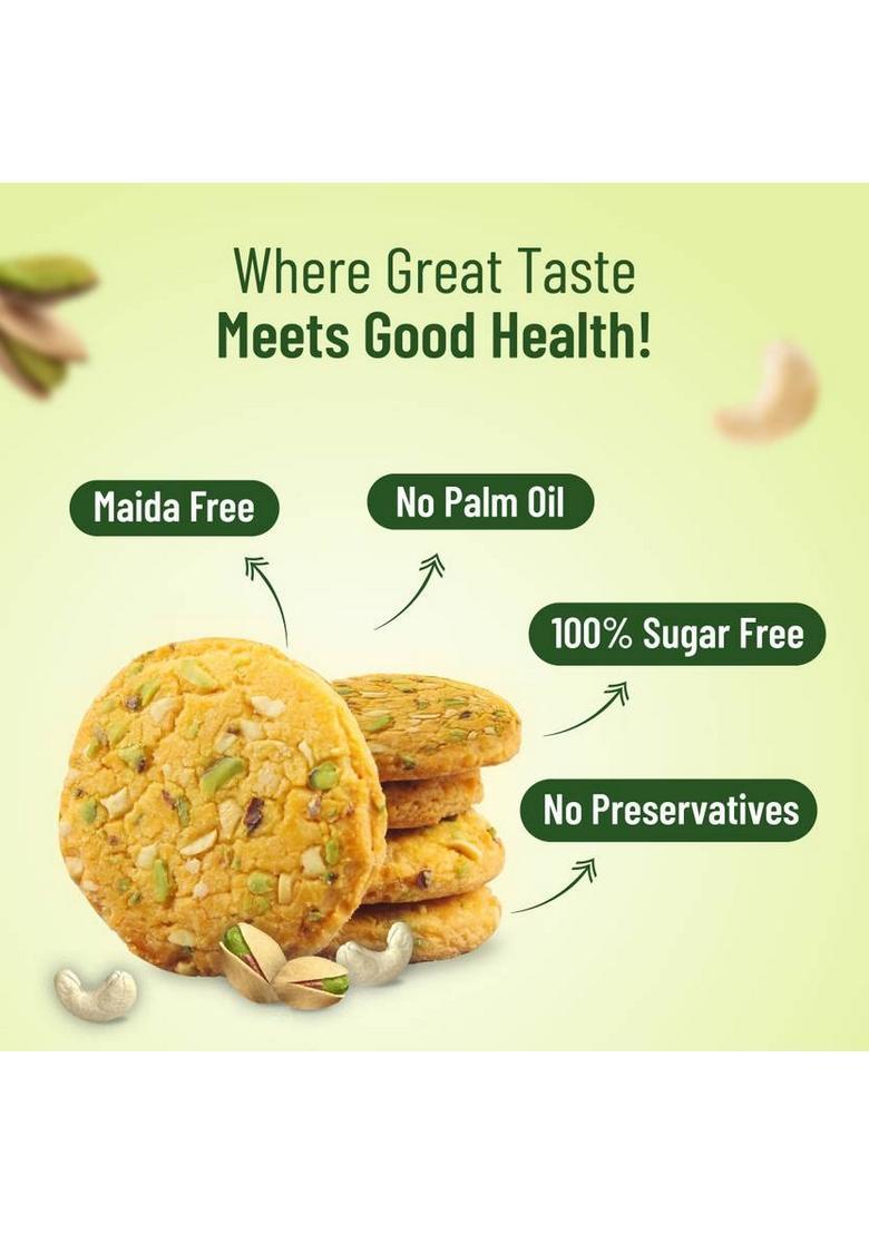 Lo! Foods Gluten Free Pista Cookies (Sugar Biscuit) Biscuit (4 X 75 G)