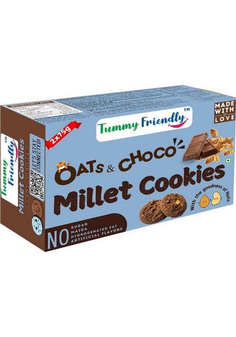 Tummyfriendly Foods Ragi Millet Cookies- Oatschoco. Healthy Biscuits For Kids, Babies & Adults Cookies Biscuit (2 X 75 G)