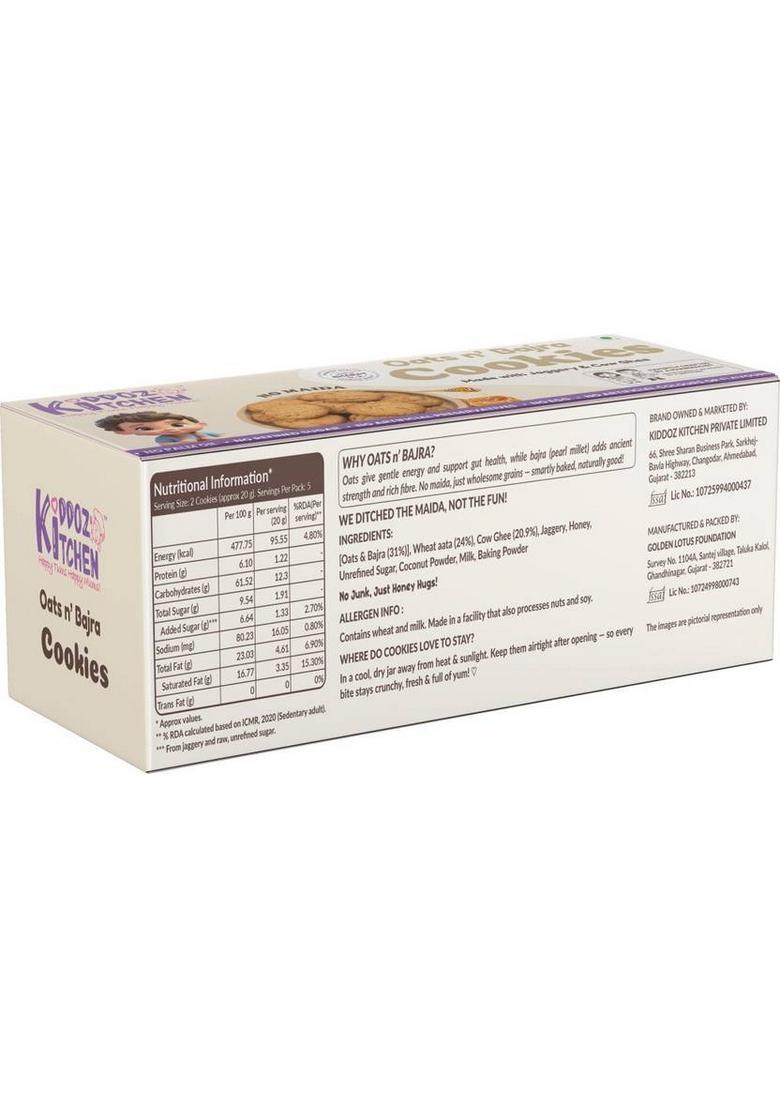 Kiddoz Kitchen Oats N Bajra Healthy Cookies Biscuit (100 G)