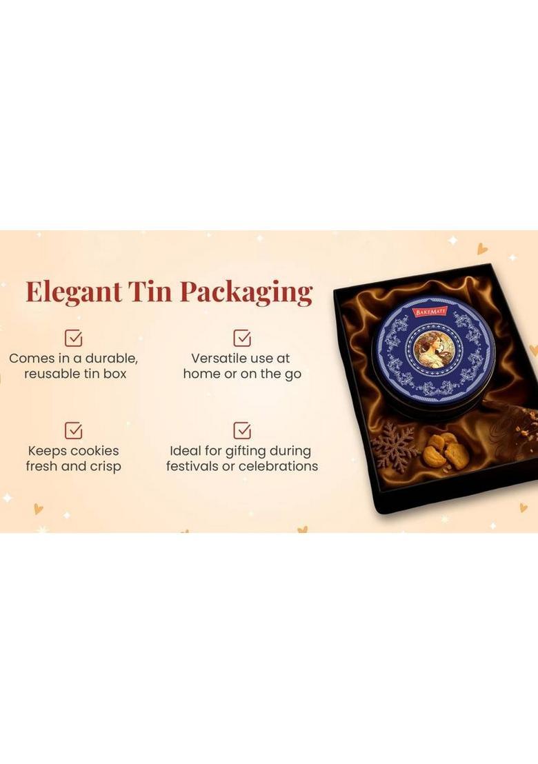 Bakemate Butter Cookies Tin Box | Gift Pack For All Seasons Biscuit (340 G)