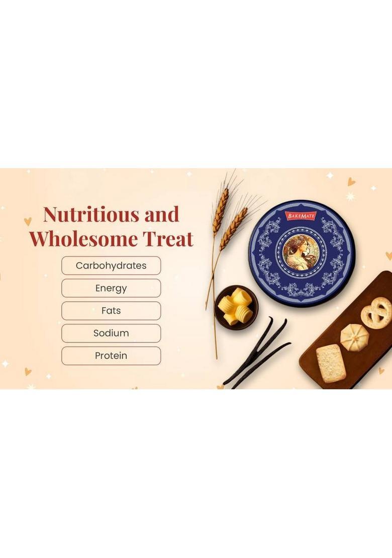 Bakemate Butter Cookies Tin Box | Gift Pack For All Seasons Biscuit (340 G)