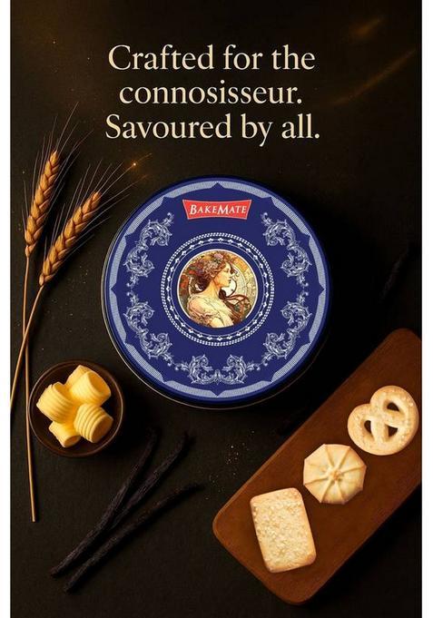 Bakemate Butter Cookies Tin Box | Gift Pack For All Seasons Biscuit (340 G)