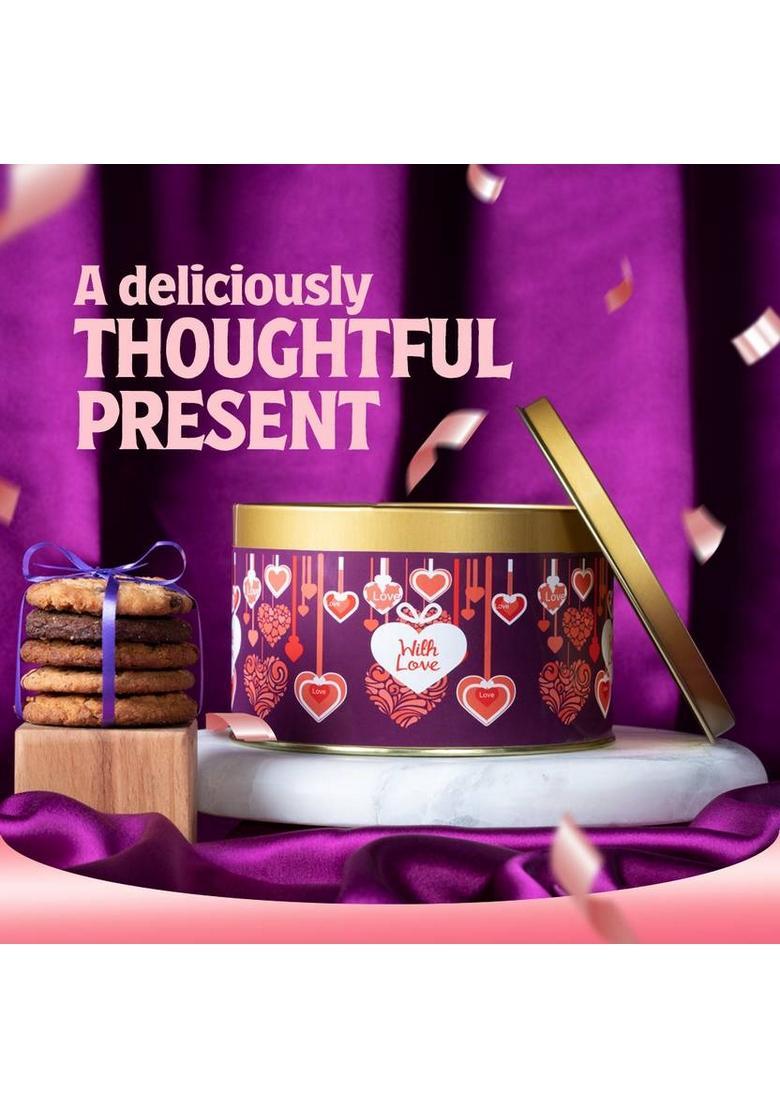 Cookieman With Love Assorted Cookies Gift Pack Box | In Tin Biscuit (300 G)