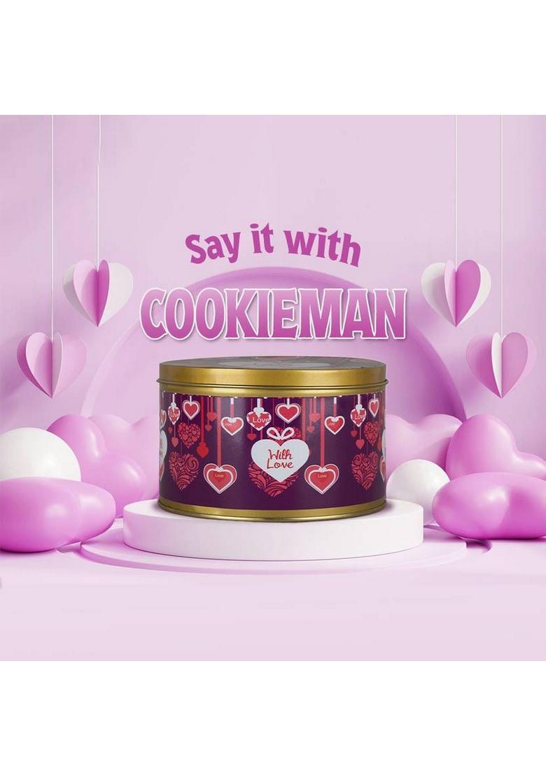 Cookieman With Love Assorted Cookies Gift Pack Box | In Tin Biscuit (300 G)