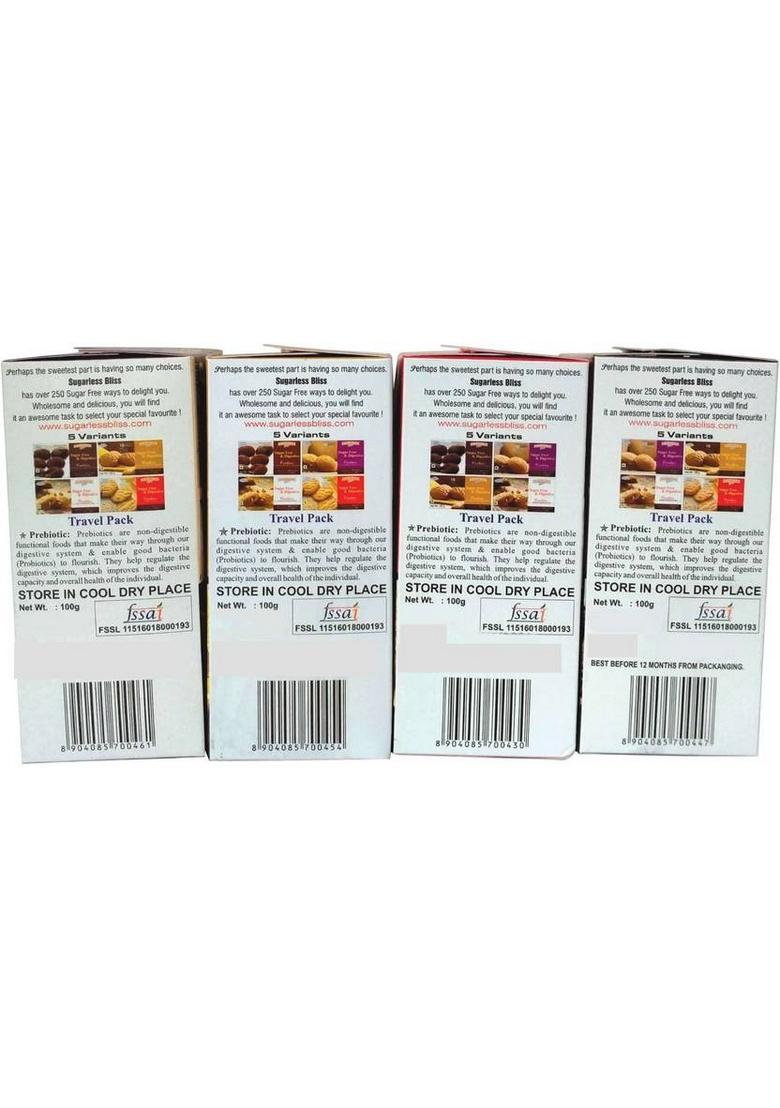 Sugarless Bliss Sugar Free Assorted Cookies Biscuit (6 X 100 G)