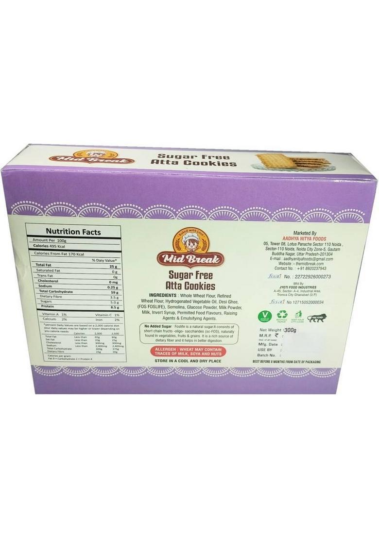 Midbreak No Sugar Atta Cookies/Biscuits Cookies Biscuit (300 G)