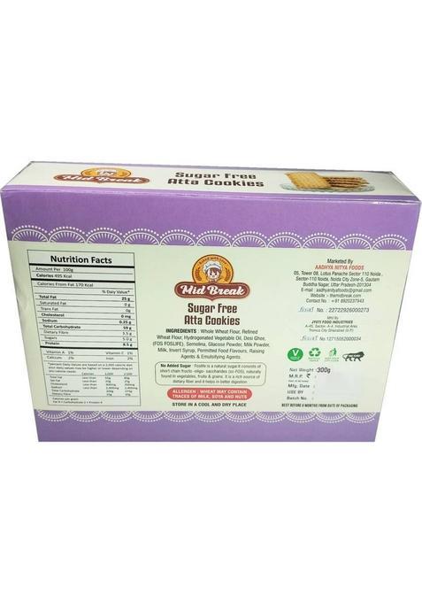 Midbreak No Sugar Atta Cookies/Biscuits Cookies Biscuit (300 G)