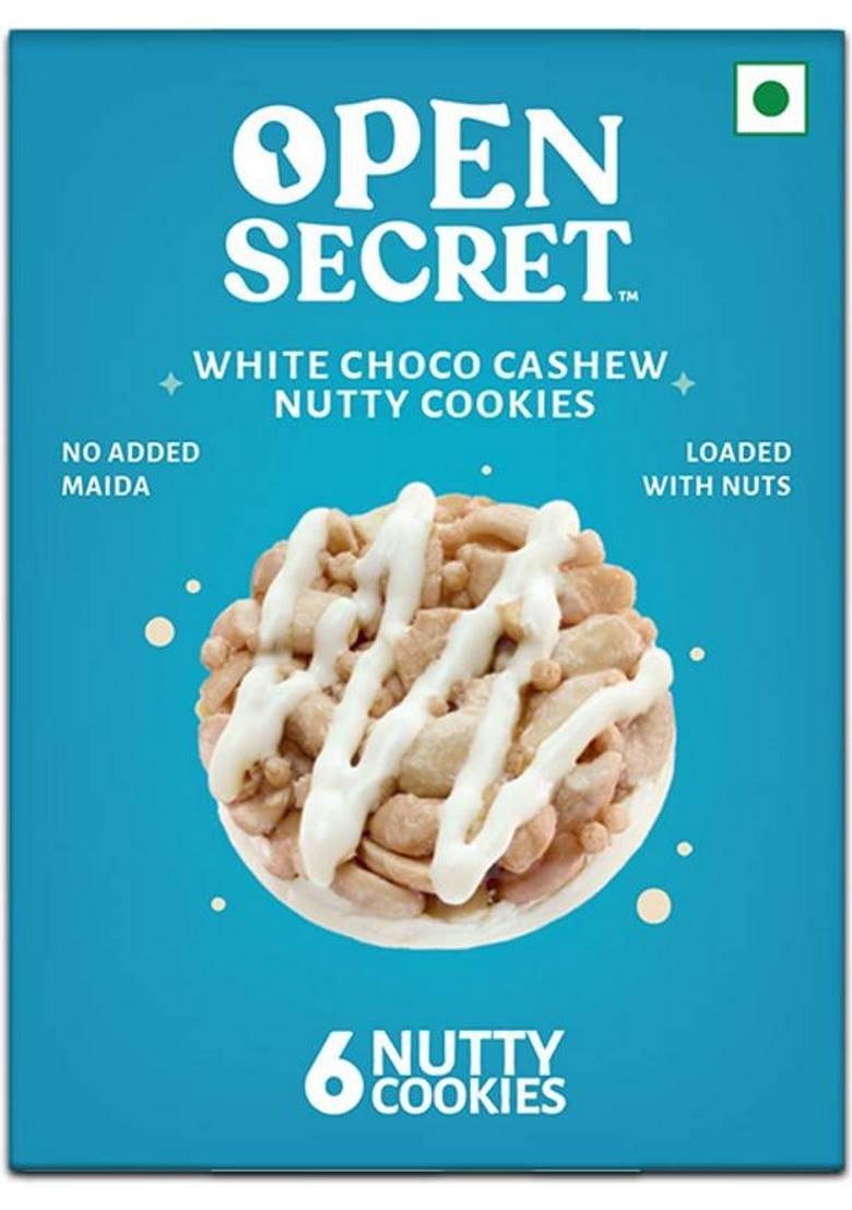 Open Secret White Choco Cashew 6 Guilt-Free Nutty Cookies Biscuit (75 G)
