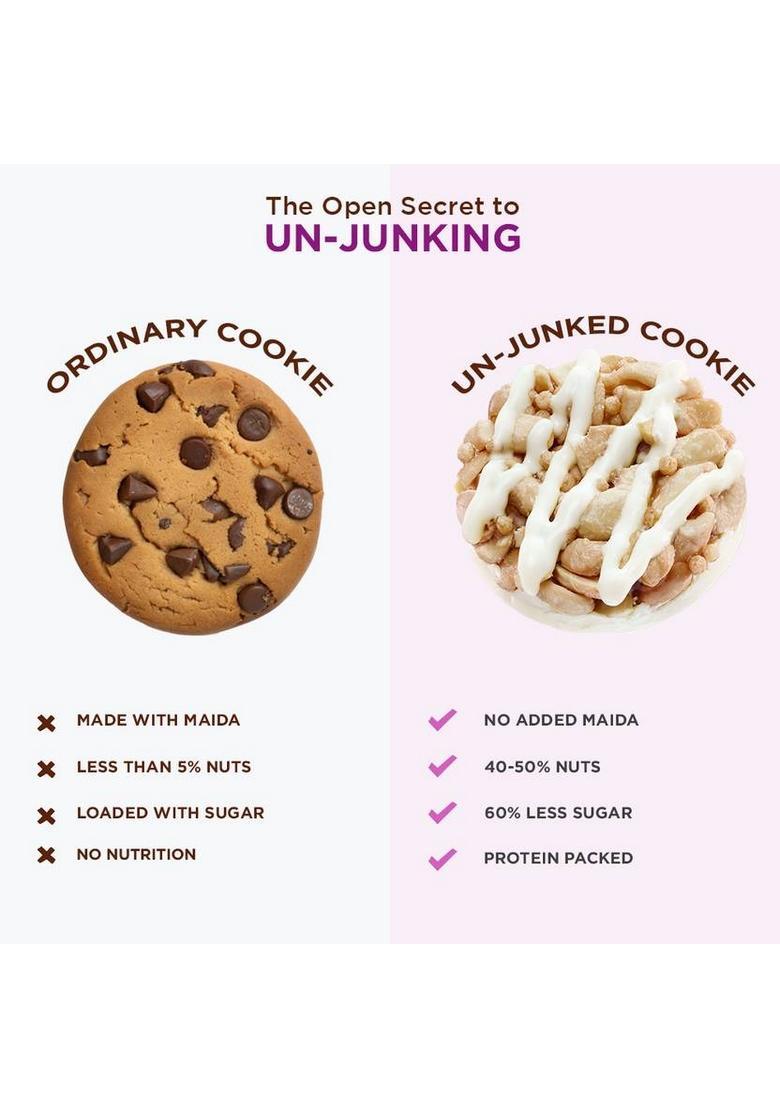 Open Secret White Choco Cashew 6 Guilt-Free Nutty Cookies Biscuit (75 G)