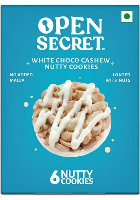 Open Secret White Choco Cashew 6 Guilt-Free Nutty Cookies Biscuit (75 G)