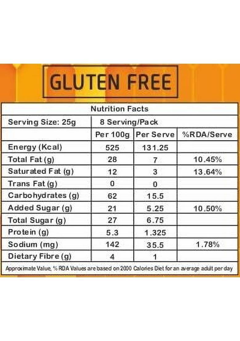 De Best Gluten Free Honey And Rolled Oats, Eggless, Healthy, Premium Handmade Cookies Biscuit (2 X 200 G)