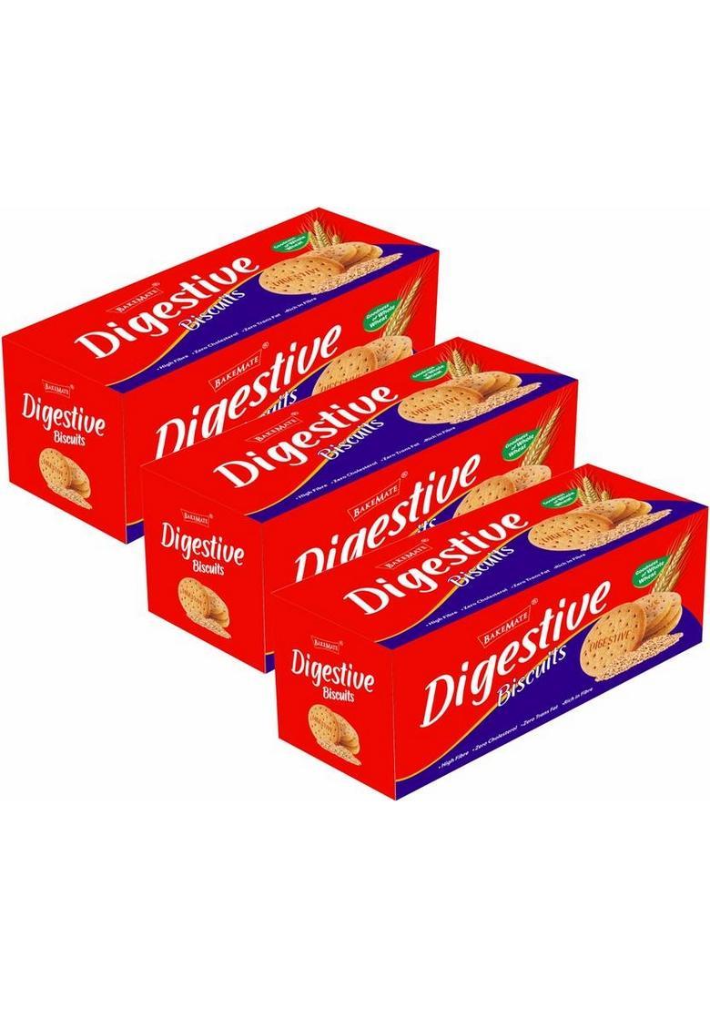 Bakemate Digestive High Fibre Biscuit Pack Of 3|Digestive Biscuits | (3 X 200 G)