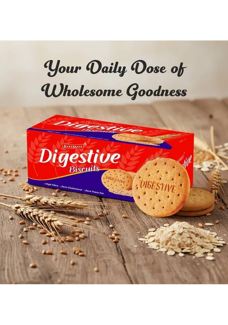 Bakemate Digestive High Fibre Biscuit Pack Of 3|Digestive Biscuits | (3 X 200 G)
