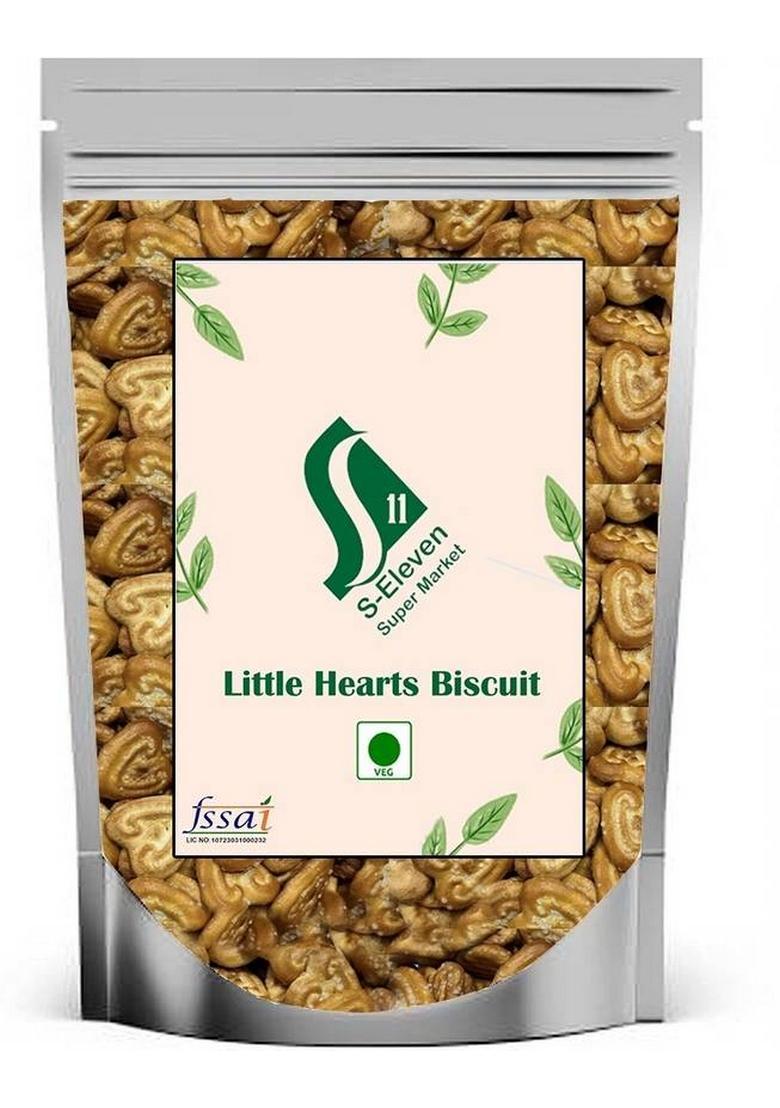 S Eleven Super Market Little Classic Sugar Sprinkled Heart Shaped Biscuits Cookies For Kids Biscuit (500 G)