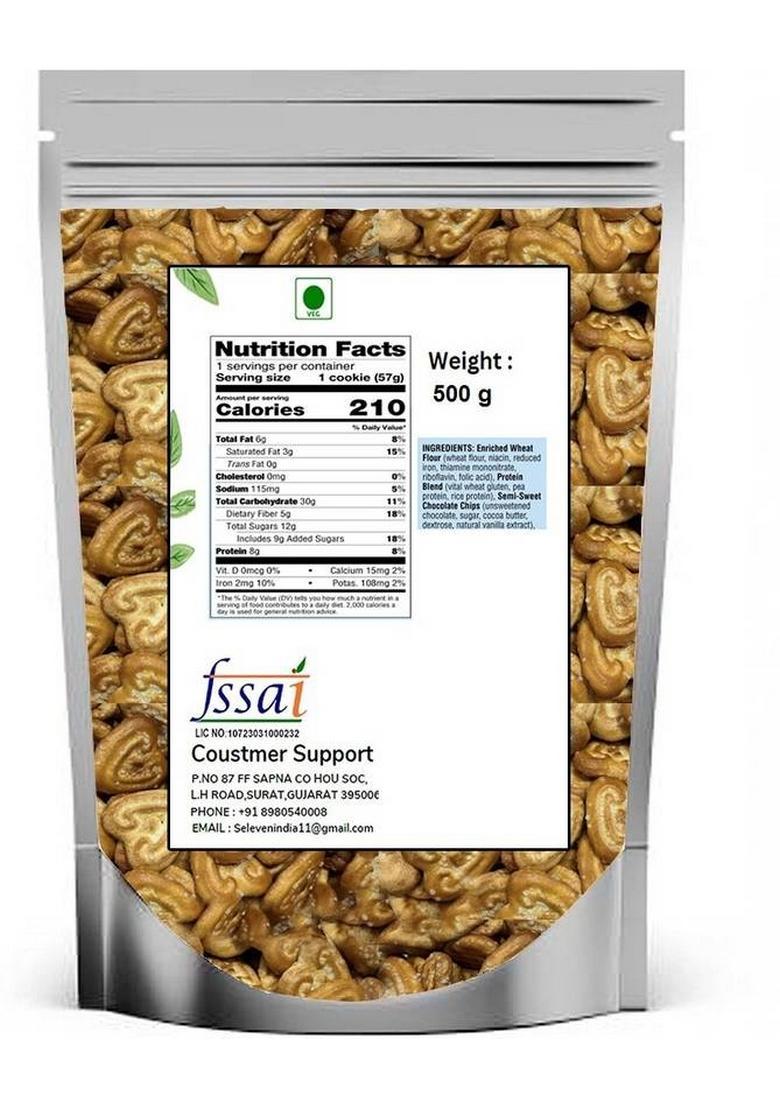 S Eleven Super Market Little Classic Sugar Sprinkled Heart Shaped Biscuits Cookies For Kids Biscuit (500 G)