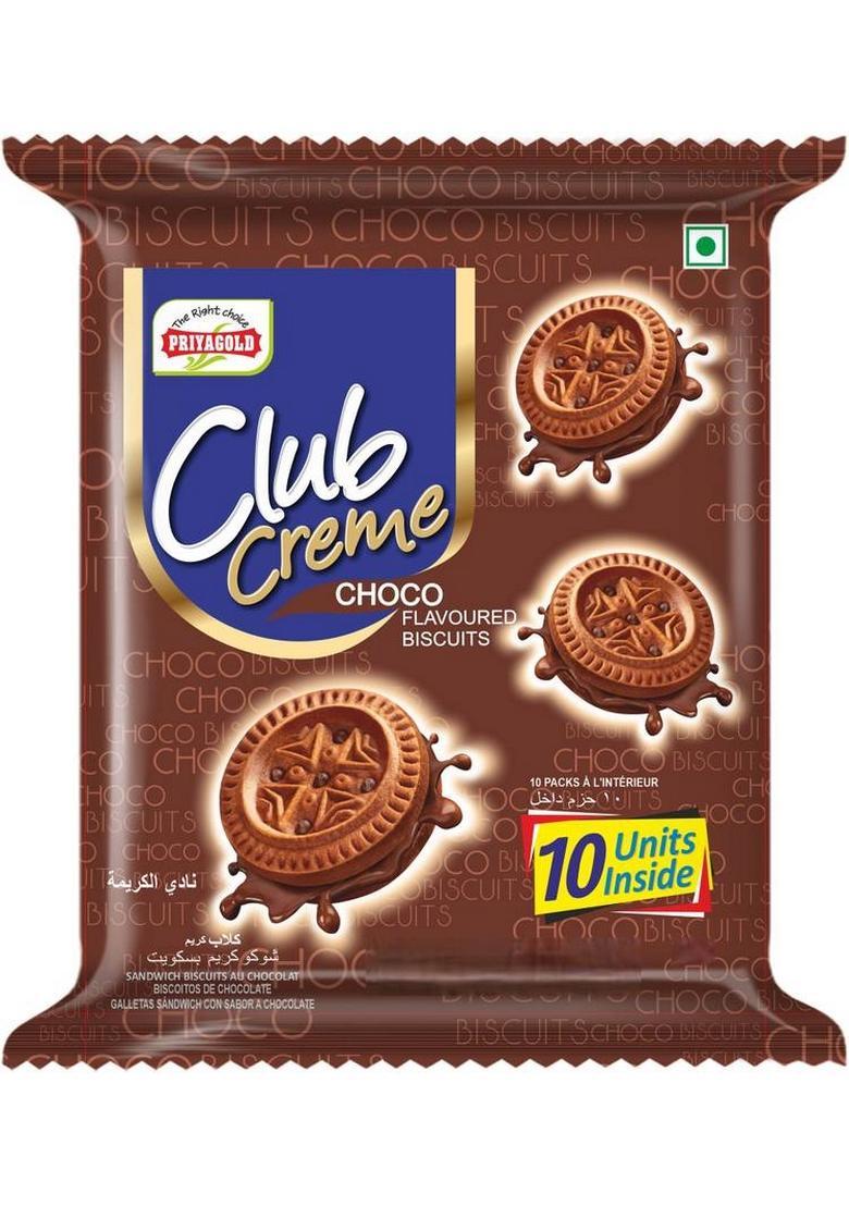 Priyagold Club Choco Flavoured Biscuits Cream Sandwich Biscuit (350 G)