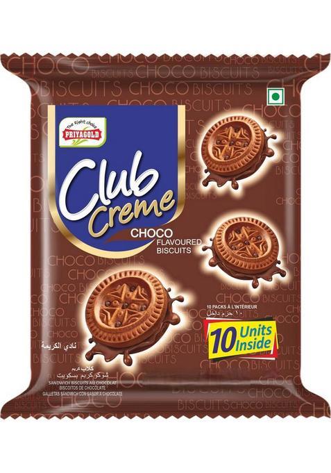 Priyagold Club Choco Flavoured Biscuits Cream Sandwich Biscuit (350 G)