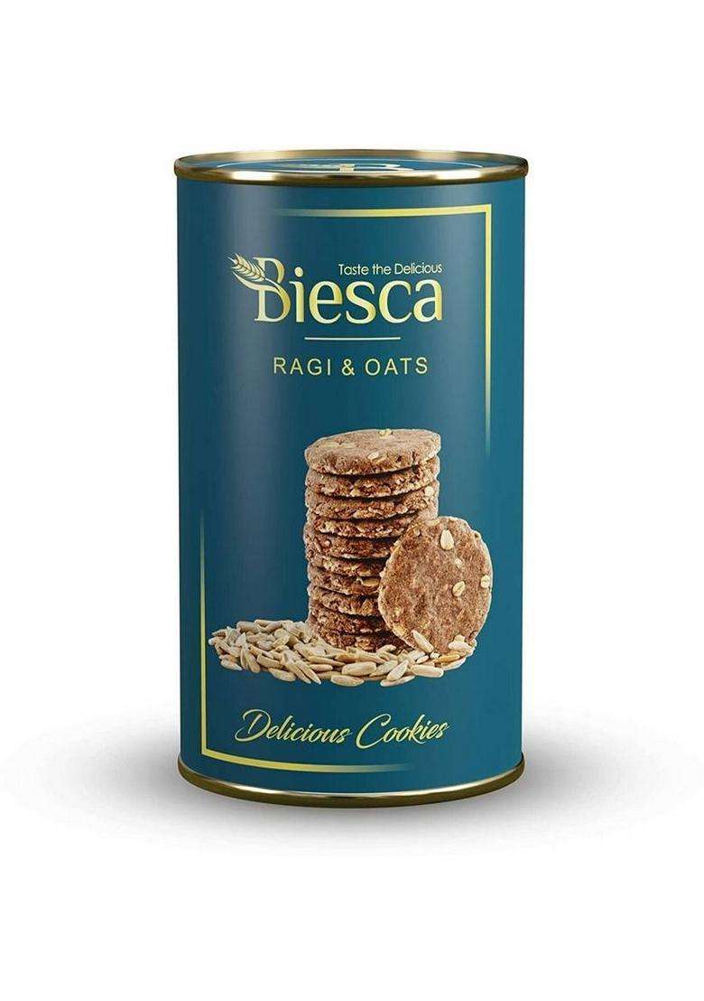 Biesca Ragi & Oats Cookies With Organic Flour, Jumbo Oats, Butter And Milk Biscuit (180 G) - Indya