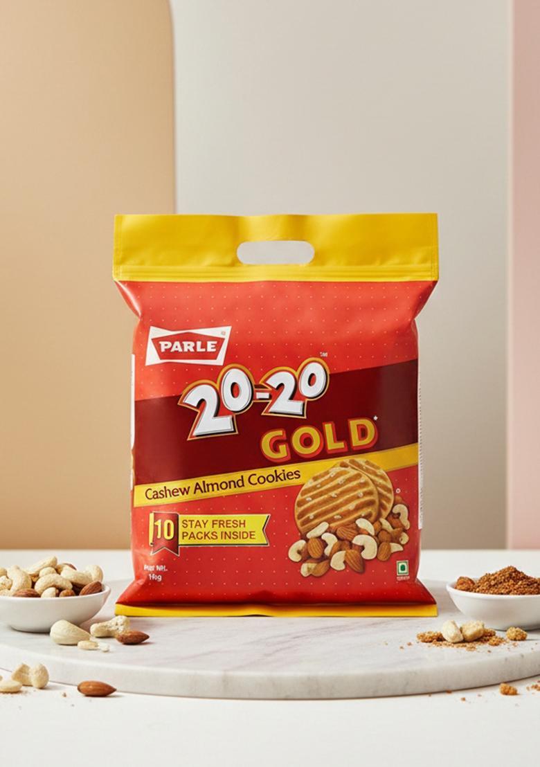 Parle 20-20 Gold Cashew Almond Cookies Biscuit (1 Kg)